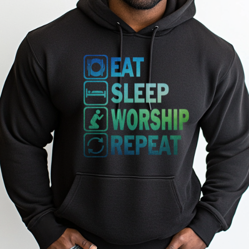 Eat Sleep Worship Repeat Distressed