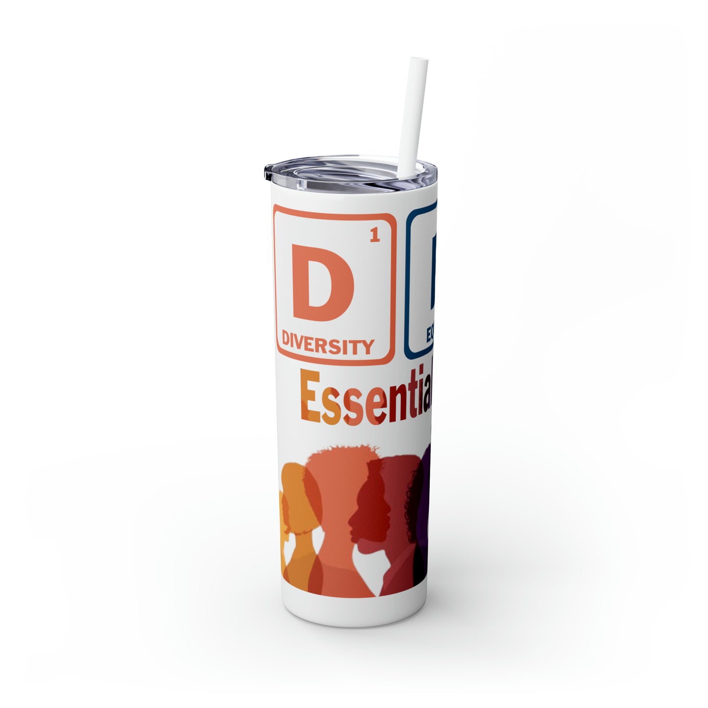 DEI Skinny Tumbler with Straw, 20oz