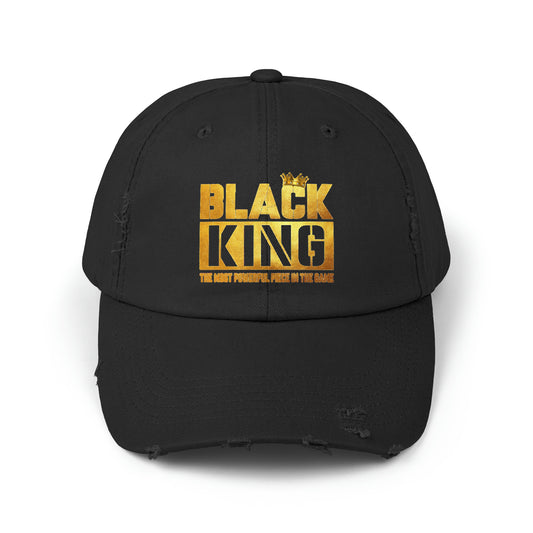 Black King Distressed Cap